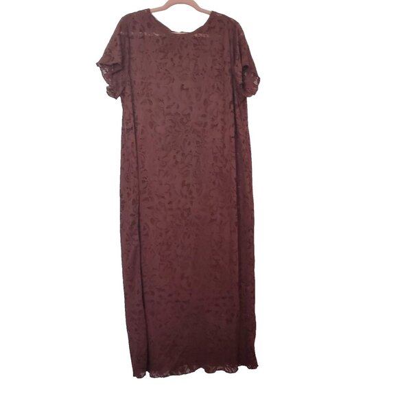 Brown Lace Dress 2x Jessica Simpson Detachable Tank Dress Underneath Whimsigoth - Picture 5 of 10